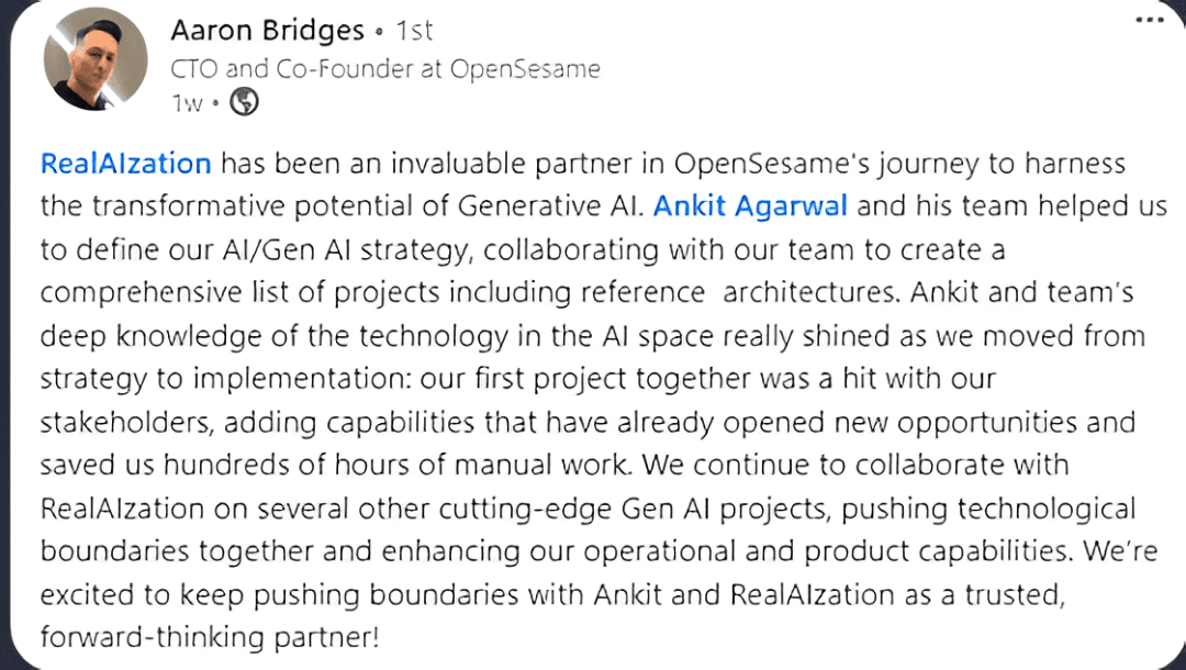 Client testimonial screenshot